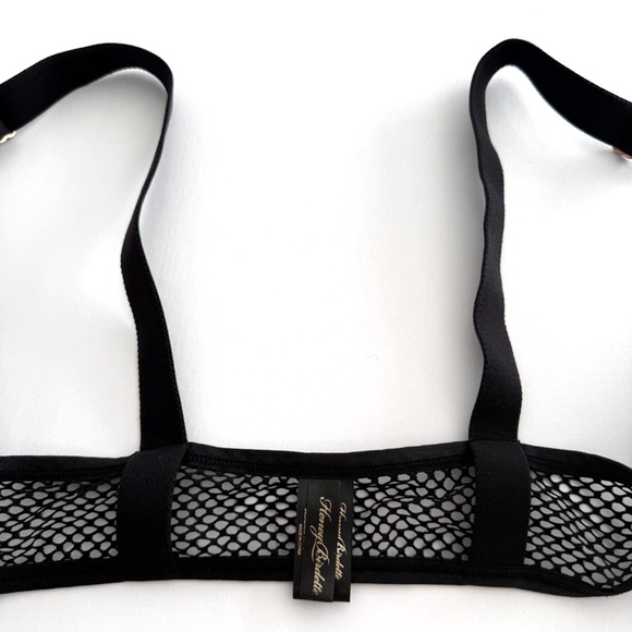 HONEY BIRDETTE BLACK GOLD TASH FRONT CLOSE FISHNET PUSH-UP BRA - Picture 3 of 12